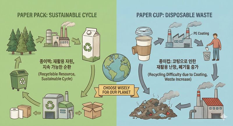 종이팩 vs 종이컵 분리배출 방법