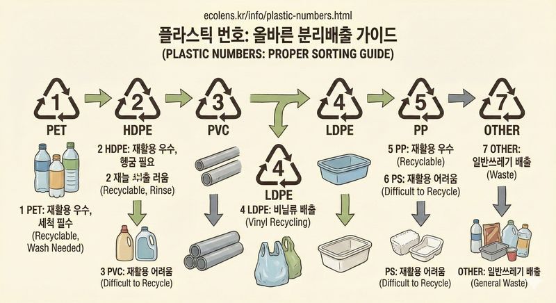 플라스틱 숫자 1~7번 분리배출 가이드